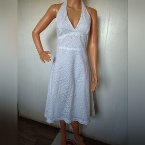 Kate & Simone White Halter Dress Size 8
